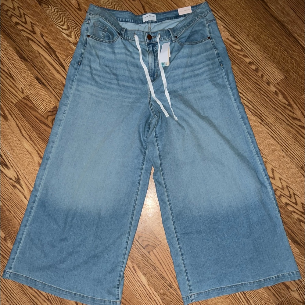 Lane Bryant Blue Ultra Wide Leg High-Rise Denim Blue Jeans Sz 20 New NWT